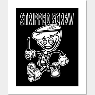 Screw Mascot Struting, Stripped Screw Posters and Art